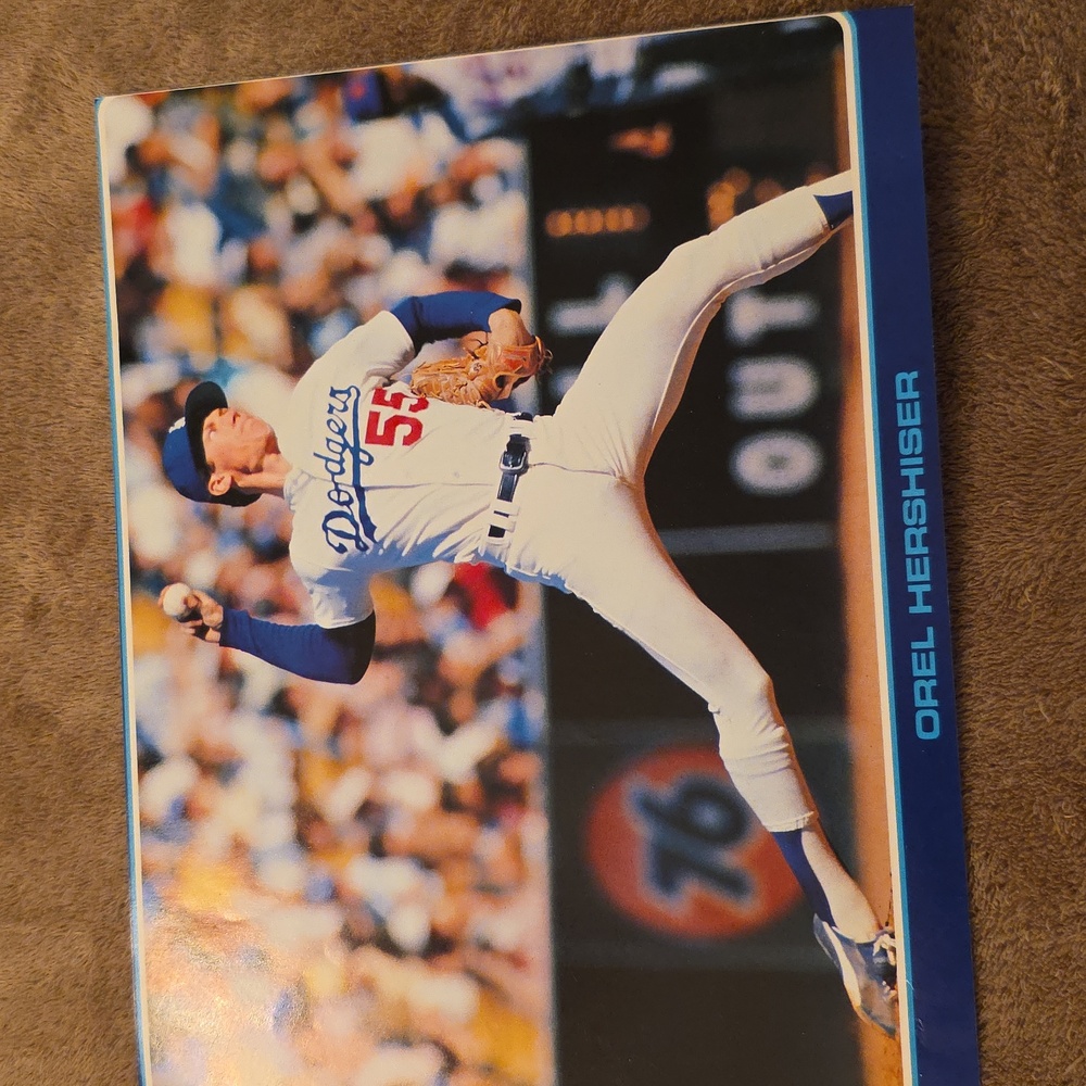 VINTAGE Orel Hershiser Baseball Art Poster